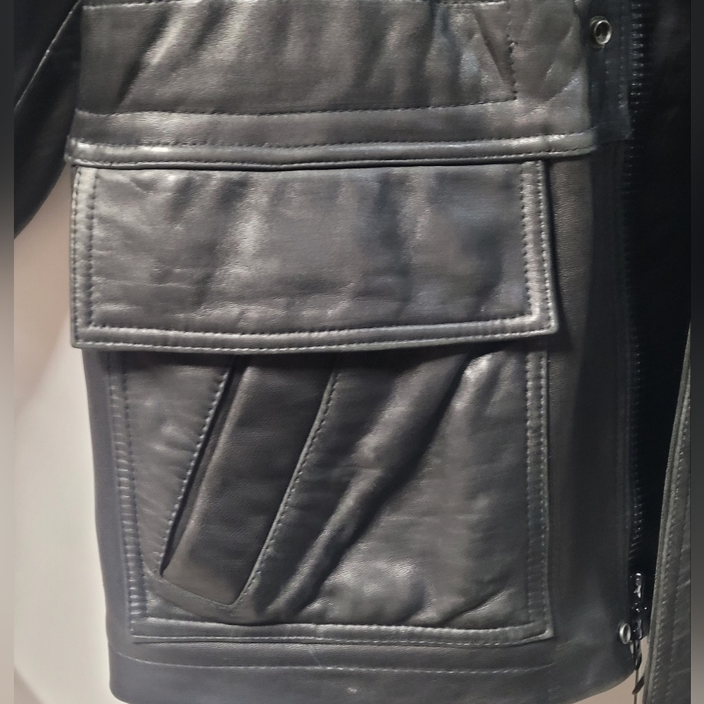Andrew Marc Vintage Men's Black Leather Jacket - Picture 9 of 10